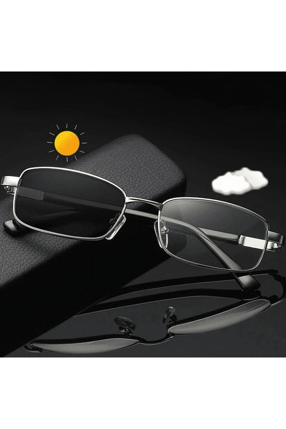 Transition Photochromic Reading Glasses Blue Light Blocking, Fashion Rectangular Computer Readers Sunglasses for Women Men Lightweight & Comfortable Anti Glare Presbyopia Eyeglasses