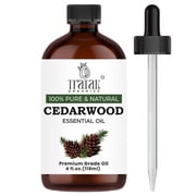 TRATAK ORGANICS Cedarwood Essential Oil 4 Fl Oz - 100% Pure and Natural Cedarwood Oil for Hair, Aromatherapy, Massage and Diffusers