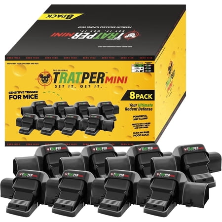 TRATPER Covered Tunnel Snap Mouse Trap, 8 Pack - Reusable, No-Touch, Pet-Safe, Indoor & Outdoor