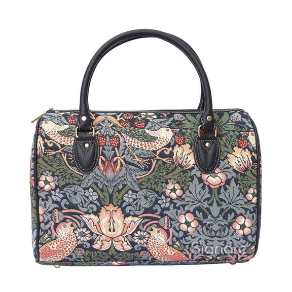 TRAV-STBL | WILLIAM MORRIS STRAWBERRY THIEF BLUE TRAVEL BAG WEEKEND GYM HOLDALL
