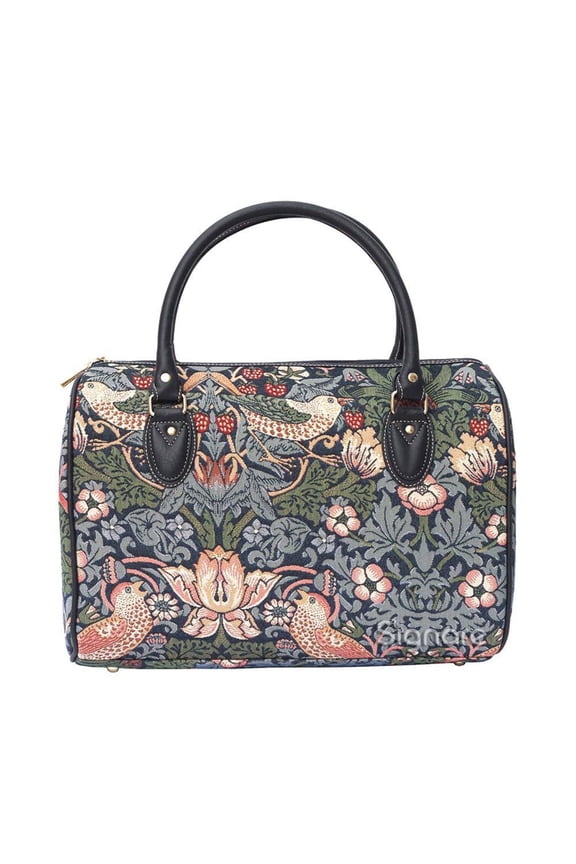 TRAV-STBL | WILLIAM MORRIS STRAWBERRY THIEF BLUE TRAVEL BAG WEEKEND GYM HOLDALL