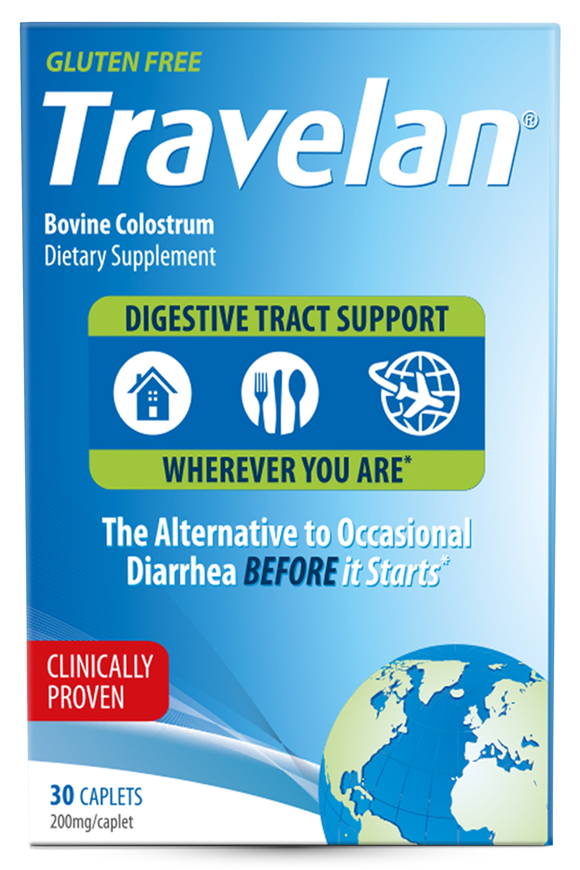 Travelan AntiDiarrhea Pills for Gas Relief, Bloating & Cramping, Natural Digestive & Immune