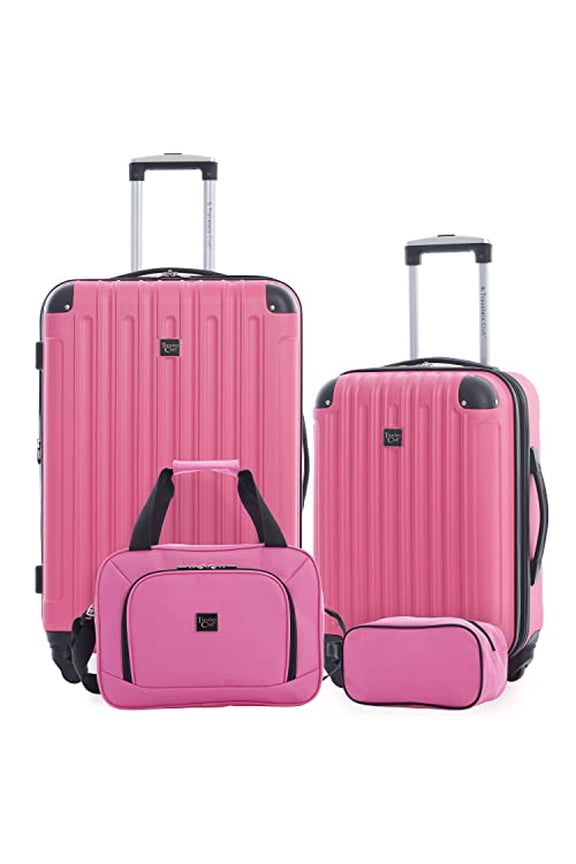 LUGGAGE TRAVELERS CLUB MIDTOWN HARDSIDE 4-PIECE BUBBLE GUM