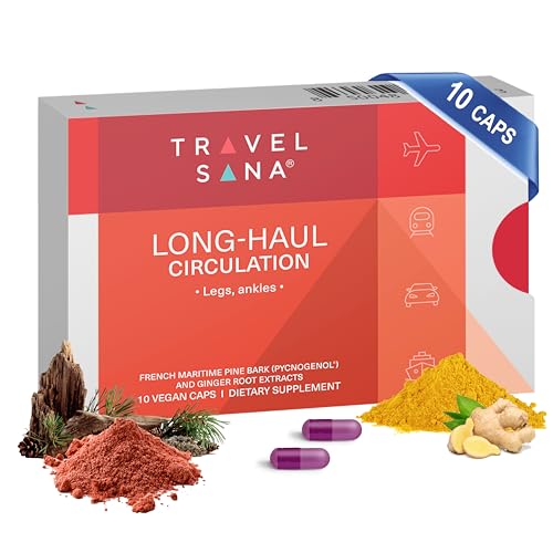 TRAVELSANA LongHaul Circulation Pycnogenol 100mg Reduces Swollen Legs and Ankles Premium