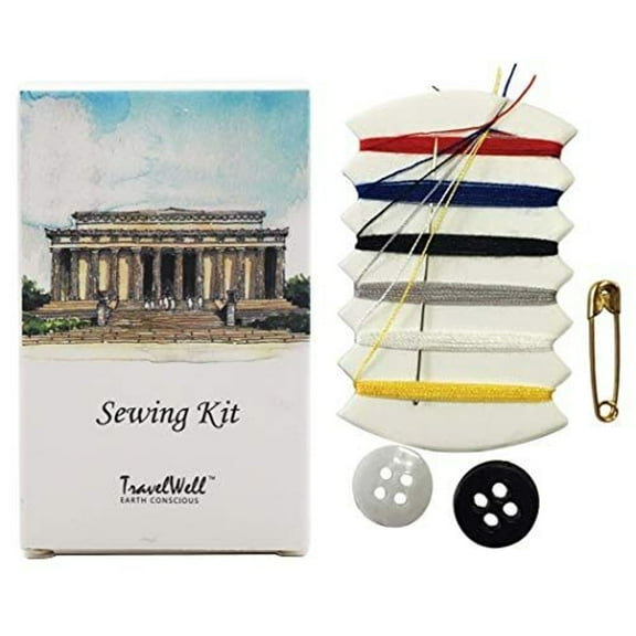 TRAVELWELL Individually Wrapped Embroidery Compact Sewing Kit Boxed 100 Sets per Case Hotel Toiletries Amenities Landscape Series