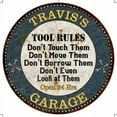 thumbnail image 1 of TRAVIS'S Garage Rules 14" Round Metal Sign Garage Wall Decor 100140015354, 1 of 1
