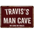 thumbnail image 1 of TRAVIS'S Man Cave Red Grunge Sign 8 x 12 High Gloss Metal Sign 208120003353, 1 of 1