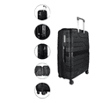 thumbnail image 1 of TRAVLR 100% PP Break Resistant Lightweight Expandable 20" Carry-on Cabin Luggage Trolley, Black, 1 of 5