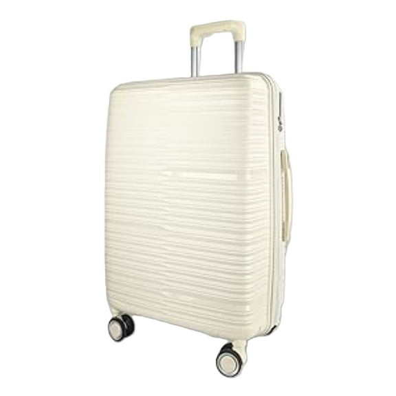 TRAVLR by TRAVLR 28" Adult 1-Piece Expandable Checkin Luggage Trolley, Off-White.