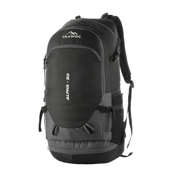 TRAWOC 50 Ltr Travel Backpack Water Resistant Daypack Bag for Cycling Trekking Hiking Camping, Grey