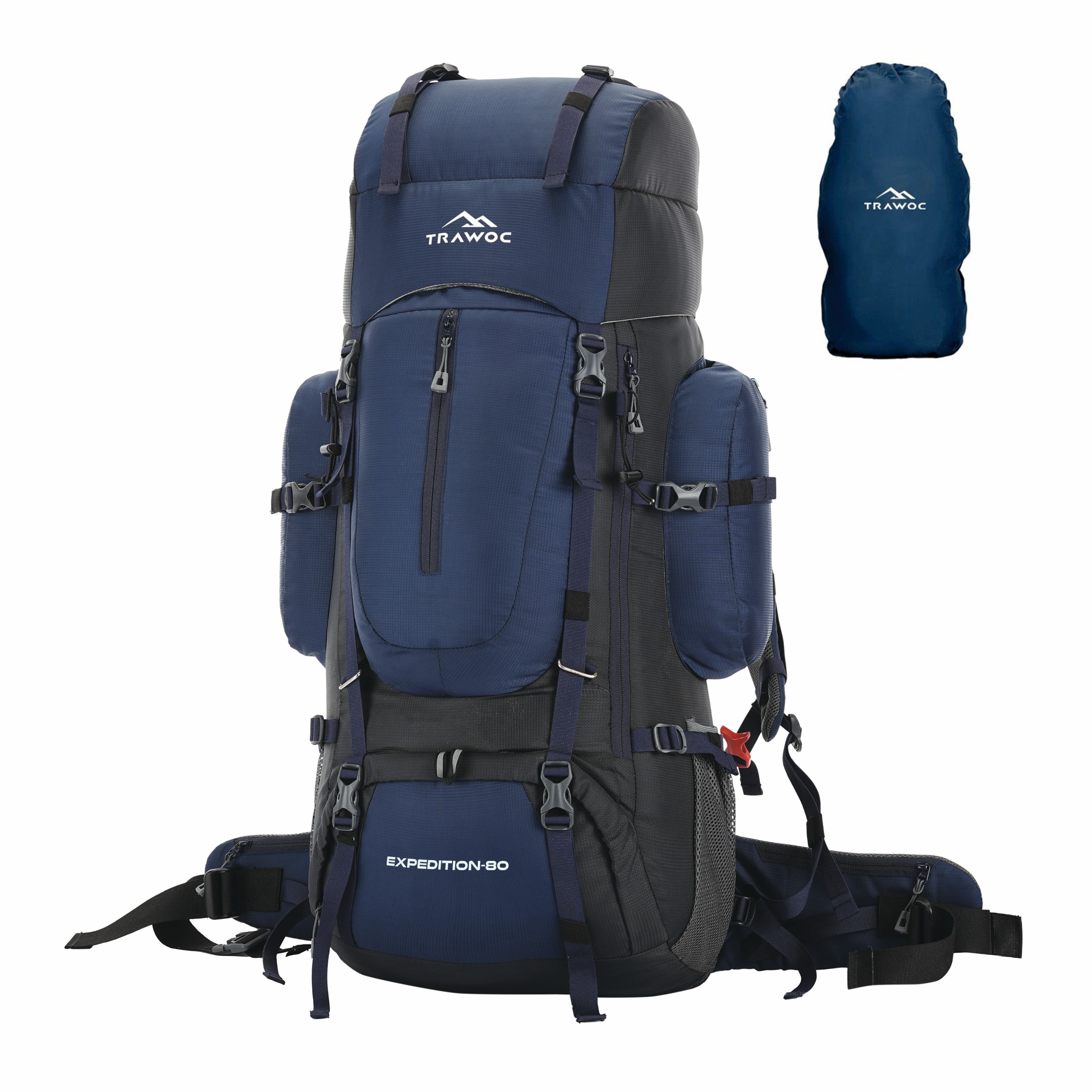 TRAWOC EXPEDITION 80L Travel Backpack Camping Hiking Rucksack Trekking ...