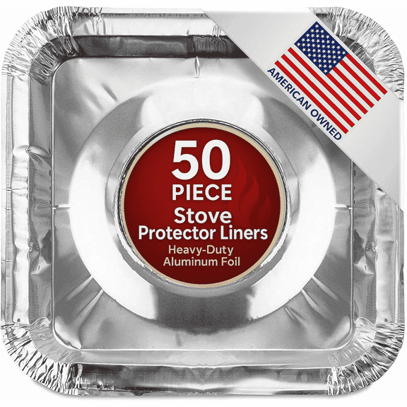 30 Pack Aluminum Foil Square Stove Burner Covers, Disposable Range ...