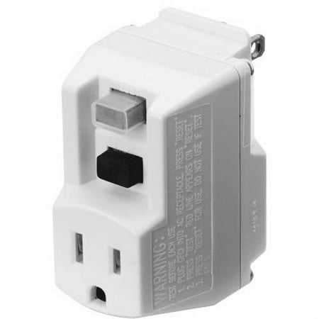 TRC 14650006-6 Shockshield White GFCI Plug with Surge Protection Electrical Outlet