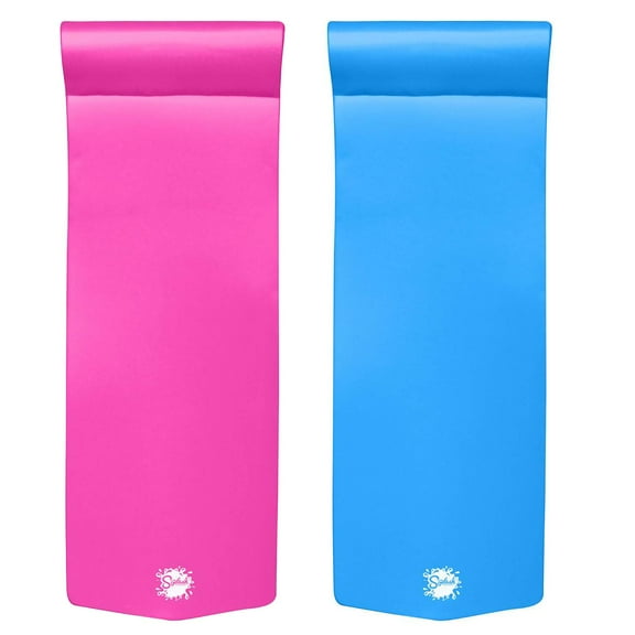 TRC Recreation Splash 1.25" Thick Pool Float Mats, 1 Blue/1 Pink