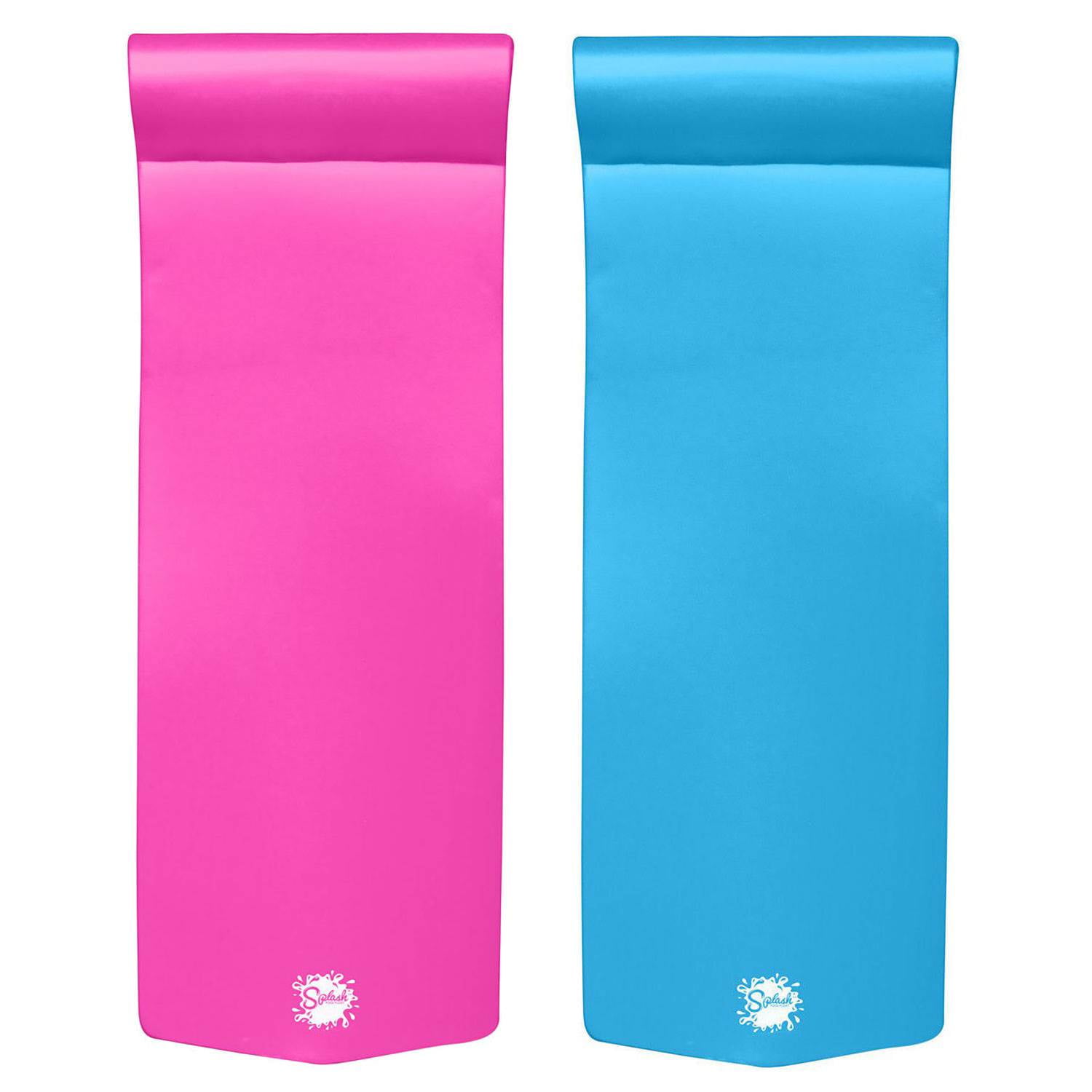 Flamingo Pink and Blue Foam Pool Lounger Set, 70"