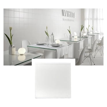 White 8x8 Porcelain Subway Tile - Matte Finish Square Tile For Kitchen Backsplash & Bathroom