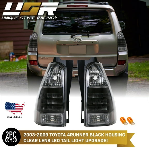 TRD Black/Smoke Reflector UPGRADE LED Tail Light Pair For 2003-09 Toyota 4Runner