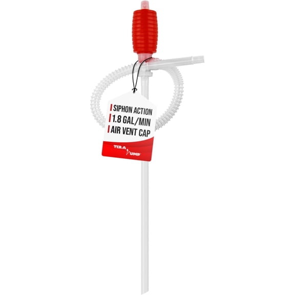 TRDP14 Gas Siphon Manual Hand Fuel Pump, Liquid Transfer Pump for Light Oils, Kerosene, or Water Based Chemicals