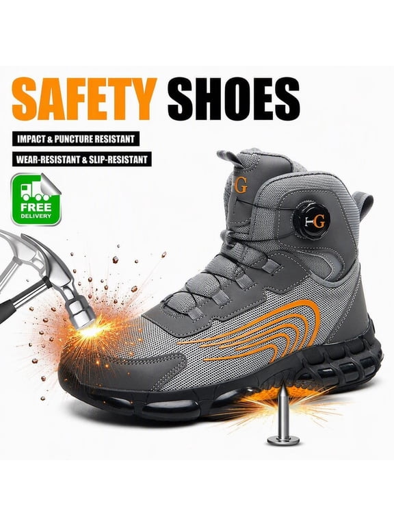 Men's and Women's Composite Toe Safety Work Boots, Kevlar Puncture-Resistant, Anti-Slip, Breathable, Lightweight