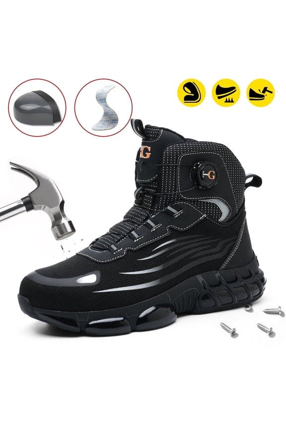 Unisex Steel Toe Work Shoes High-Top Work boots Anti-Slip Puncture-Proof Breathable Safety shoes Safety boots