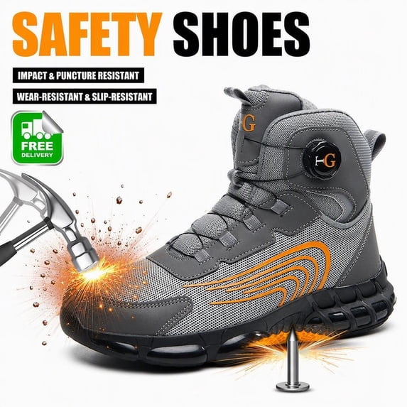 TREADVAULT Men's and Women's Composite Toe Safety Work Boots, Kevlar Puncture-Resistant, Anti-Slip, Breathable, Lightweight