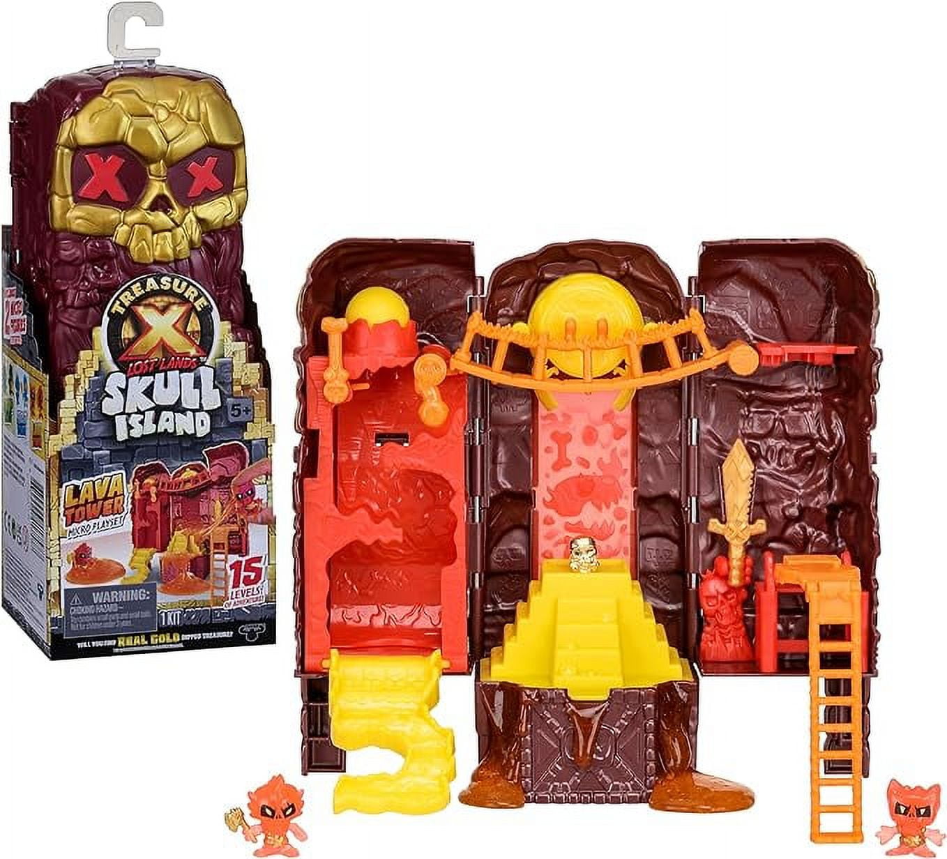 TREASURE X Lost Lands Skull Island Lava Tower Micro Playset, 15
