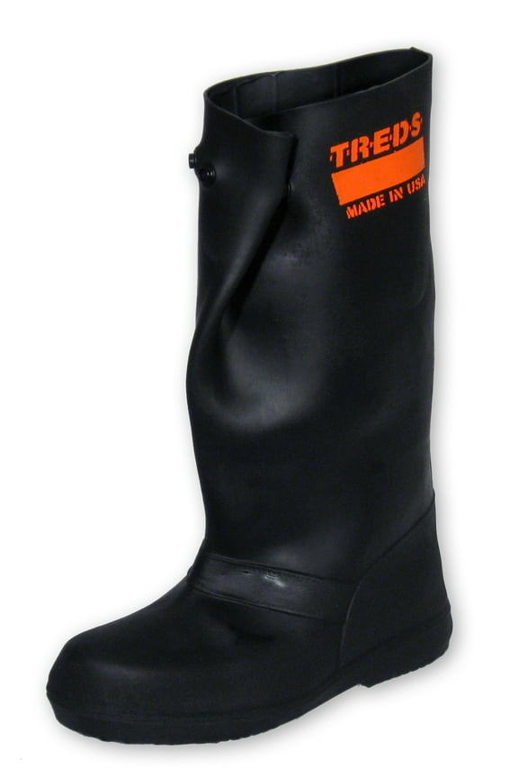 17" Pull-On Stretch Rubber Overboots Black in Large/X-Large (12-13)