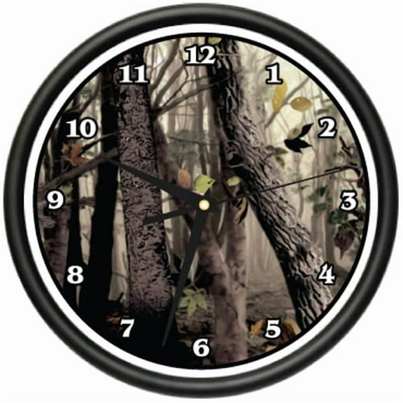 TREE CAMO Wall Clock hunter print military disguise army redneck gag gift