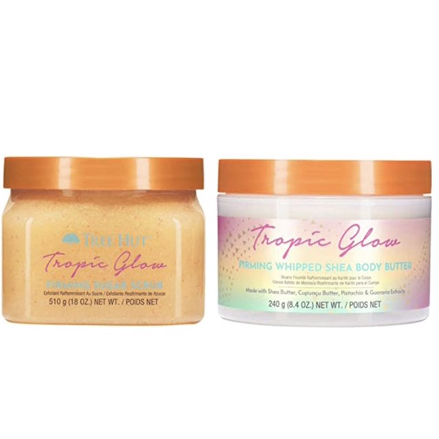 TREE HUT Tropical Glow Shea Sugar Scrub And Body Lotion Set! Formulated