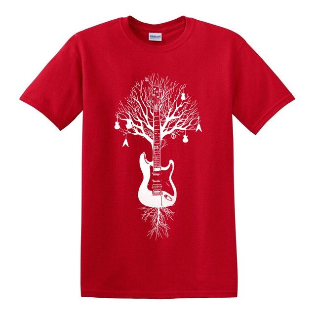 TREE OF GUITARS TSHIRT Acoustic Guitar Tree of life Rock Peace Bass