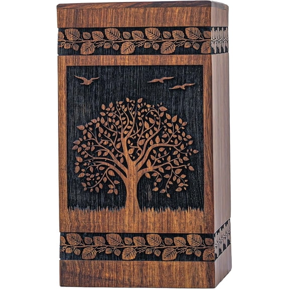 TREE OF LIFE WOODEN URN FOR HUMAN AND PETS CREMATION URN FOR ASHES ANTIQUE URN FOR ASHS ADULTS URN MEMORIAL URN