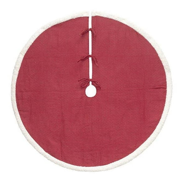 Dyno 9086308 48 in. Dot Sherpa Edge Tree Skirt, Red & White - Pack of 4