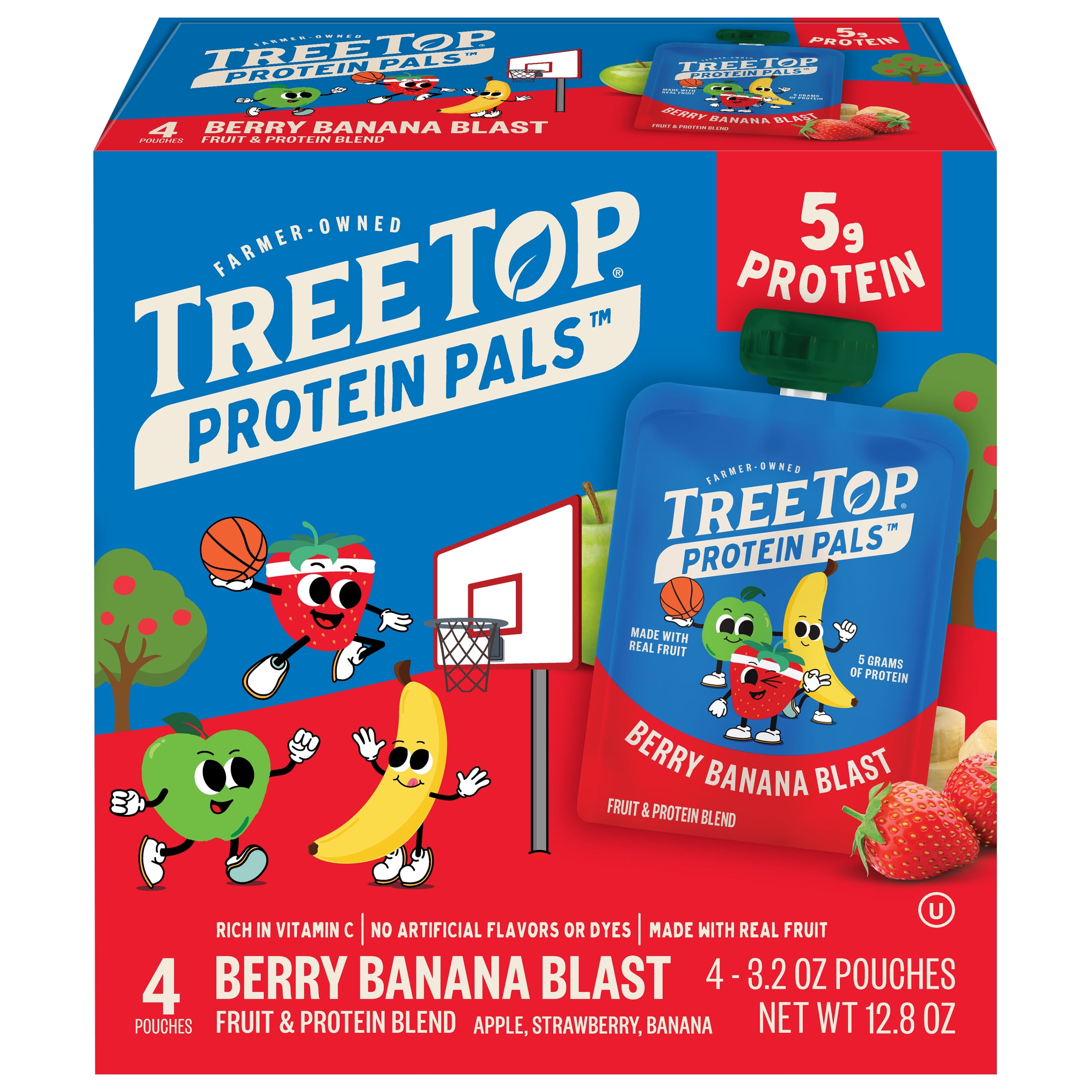 TREE TOP PROTEIN PALS BERRY BANANA POUCH 4/3.2 OZ - Walmart.com