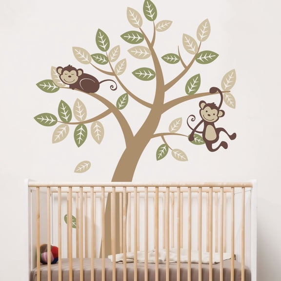 TREE WALL DECAL WITH MONKEYS