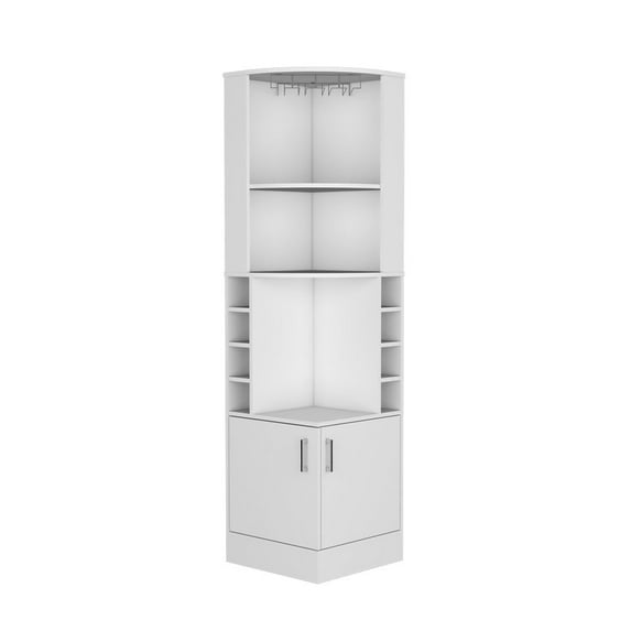 We Have Furniture Corner Bar Cabinet Cleveland Eco, Living Room, White