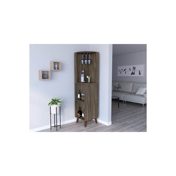 TREEVOL FURNITURE Corner Bar Cabinet Plex
