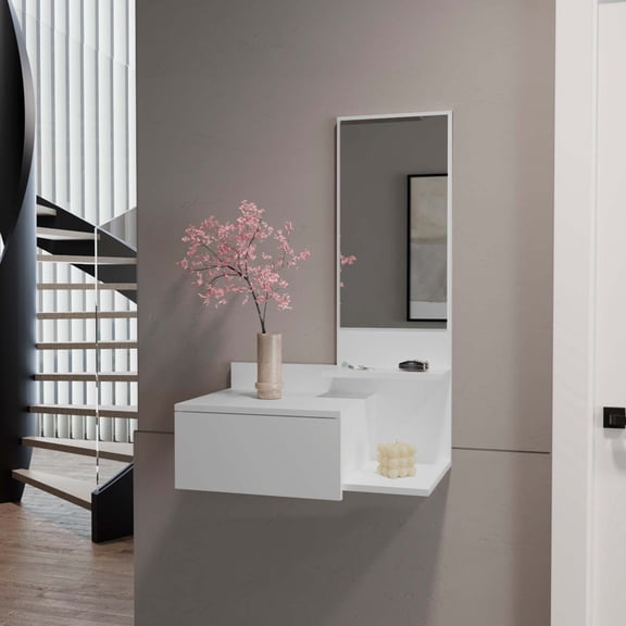 TREEVOL FURNITURE Floating Hallway Cabinet Lowell