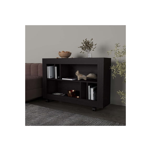 dokea Norwood Table Cart, Living Room Storage Cart, Black Manufactured Wood - Tv Stands And Entertainment Centers