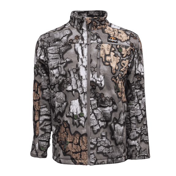 Treezyn Men's Waterproof Soft Shell Hunting Jacket, Late Season Camo, XL