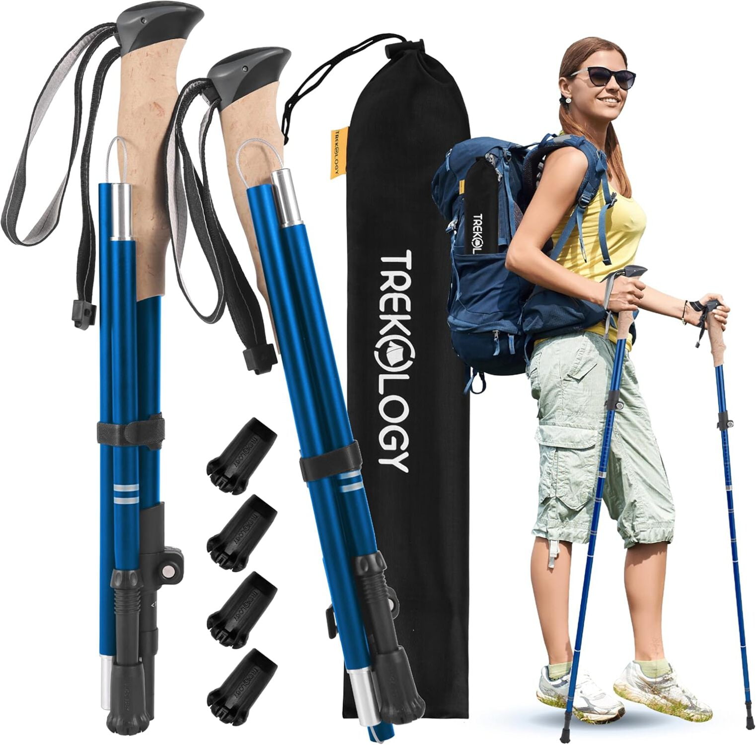 Bâton de randonnée Pliable à Trois Volets Trek-Z, bâtons de arche en