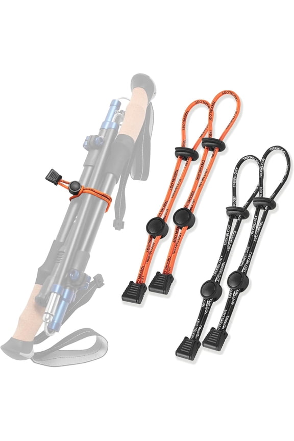 Walking Stick Attachment Straps (4-Pack), Universal Backpack Bungee Cord for Hiking Gear