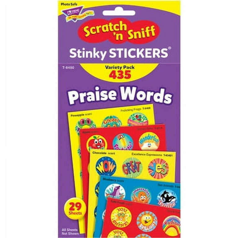 Stinky Stickers Variety Pack, Praise Words, Assorted Colors, 435/Pack Stinky Stickers Variety Pack, Praise Words, Assorted Colors, 435/Pack