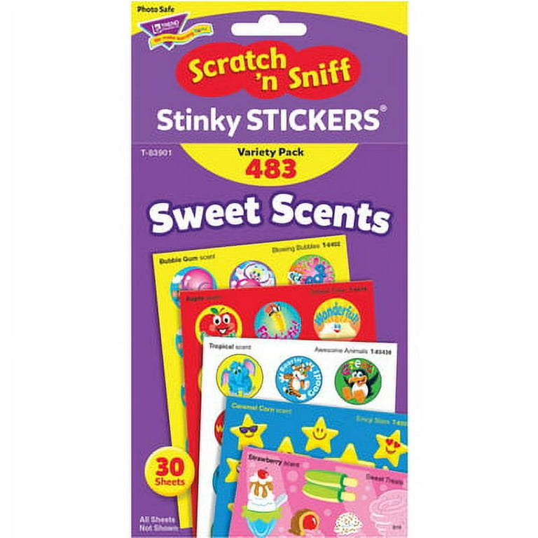 Stinky Stickers Variety Pack, Sweet Scents, Assorted Colors, 483/Pack