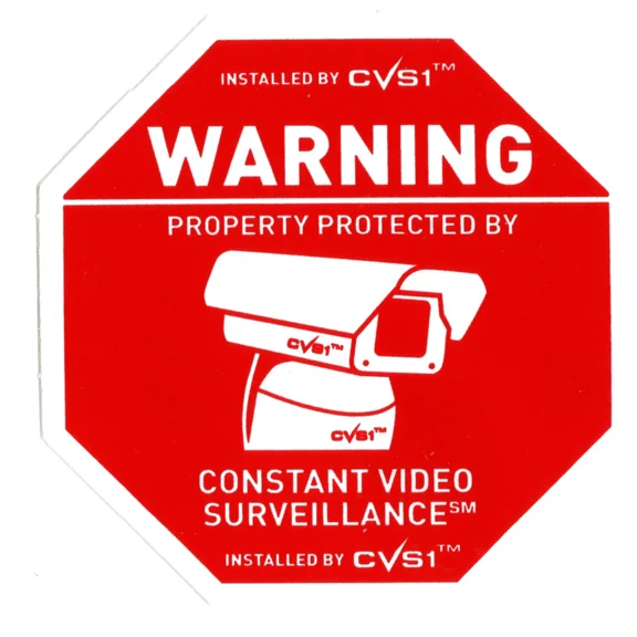 TREND- 2 Security Camera Video System Cctv Warning Decals Outdoor Uv Propertyguard