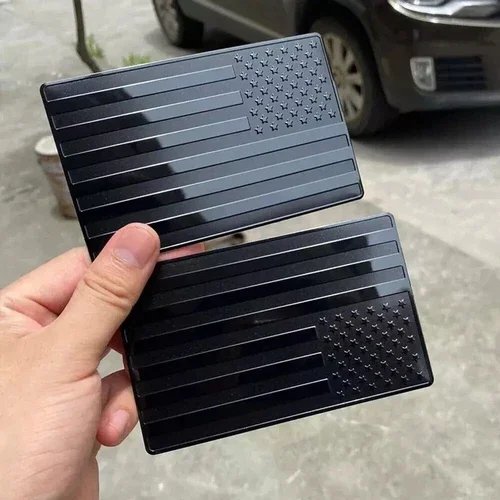 TREND- 2X Metal American Us Flag Car Sticker Emblem Badge Decal Decor Trim Accessories