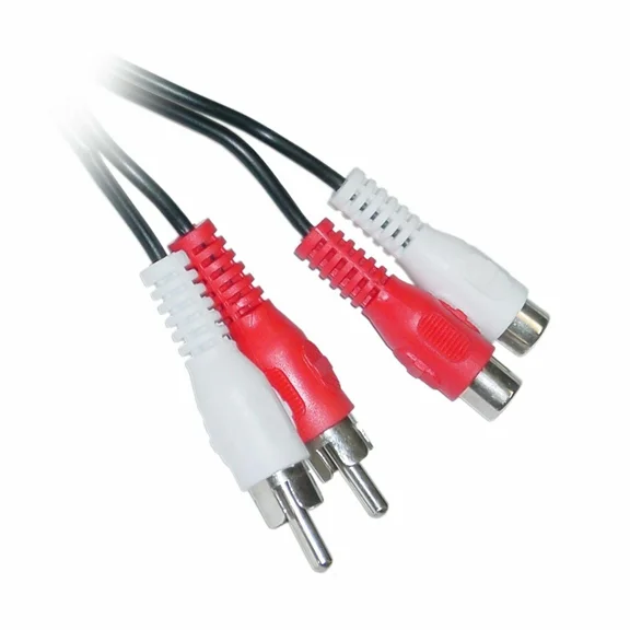 TREND- 6Ft 2 Rca Male To 2 Rca Female Stereo Audio Extension Cable (Red+White)