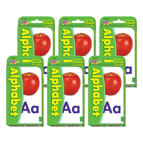 TREND Alphabet Pocket Flash Cards, 6 Packs