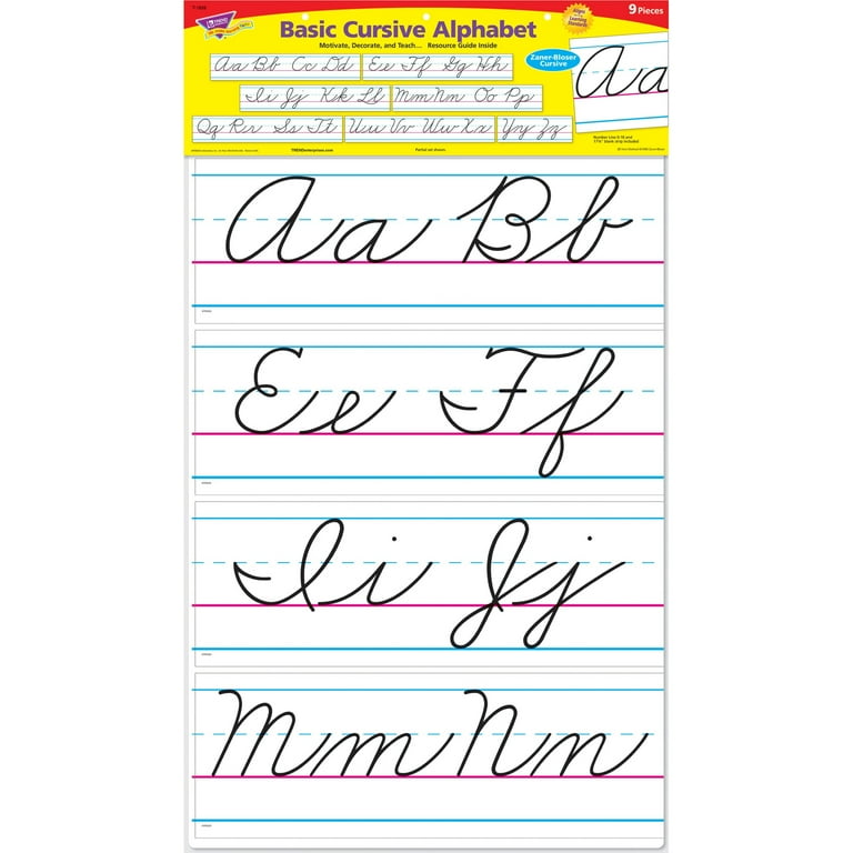 TREND Basic Alphabet Zaner-Bloser Cursive Bulletin Board Set - Walmart.com trend-basic-alphabet-zaner-bloser-cursive-bulletin-board-set-walmart-com