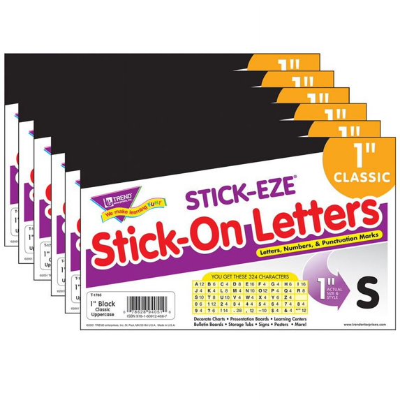 TREND Black 1-Inch STICK-EZE Stick-On Letters, 1944 Pieces