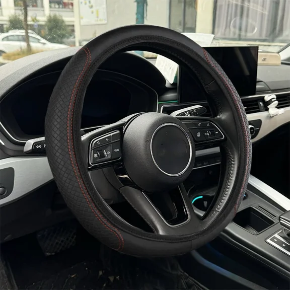 TREND- Car Leather Steering Wheel Cover Good Grip Car Accessories For 15"/37-38 Cm